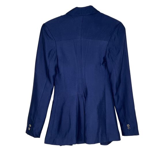 C/Meo Collective Same Love Pleated Double-Breasted Blazer Royal Navy Small NWT - Picture 11 of 11